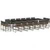 vidaXL 17-tlg. Garten-Essgruppe mit Kissen Grau Poly Rattan