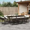13-tlg. Garten-Essgruppe mit Kissen Braun Poly Rattan