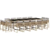 vidaXL 15-tlg. Garten-Essgruppe mit Kissen Beigemischung Poly Rattan