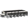vidaXL 17-tlg. Garten-Essgruppe mit Kissen Schwarz Poly Rattan