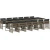 vidaXL 13-tlg. Garten-Essgruppe mit Kissen Grau Poly Rattan