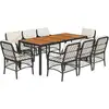 vidaXL 9-tlg. Garten-Essgruppe mit Kissen Schwarz Poly Rattan