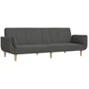 vidaXL Sofa Schlafsofa 2-Sitzer mit 2 Kissen Dunkelgrau Stoff