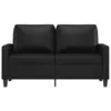 vidaXL Sofa 2-Sitzer breit in schwarzem Kunstleder, 135 x 65 x 76 cm f...