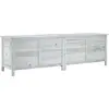 vidaXL Gartentruhe Weiß 198,5x50x56,5 cm Massivholz Tanne