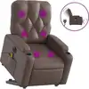 vidaXL Massagesessel mit Aufstehhilfe Elektrisch Braun Kunstleder