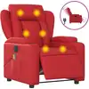 vidaXL Massagesessel Elektrisch Rot Kunstleder
