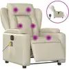 vidaXL Massagesessel Elektrisch Creme Kunstleder