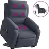 vidaXL Massagesessel mit Aufstehhilfe Elektrisch Dunkelgrau Samt