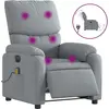 vidaXL Massagesessel Elektrisch Hellgrau Stoff