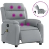 vidaXL Massagesessel Elektrisch Hellgrau Stoff