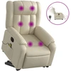 vidaXL Massagesessel mit Aufstehhilfe Elektrisch Creme Kunstleder