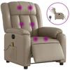 vidaXL Massagesessel Elektrisch Cappuccino Kunstleder