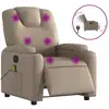 vidaXL Massagesessel Elektrisch Cappuccino Kunstleder
