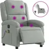 vidaXL Massagesessel Elektrisch Hellgrau Samt