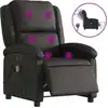vidaXL Massagesessel Elektrisch Schwarz Echtleder