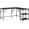 vidaXL Schreibtisch Schwarz 139x139x75 cm Holzwerkstoff