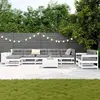 vidaXL 10-tlg. Garten-Sofagarnitur Weiß Massivholz Kiefer