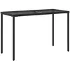 vidaXL Gartentisch mit Glasplatte Schwarz 115x54x74 cm Poly Rattan