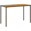 vidaXL Gartentisch mit Akazienholz-Platte Grau 115x54x74cm Poly Rattan