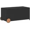 Gartentruhe mit Rollen Schwarz 190L Poly Rattan