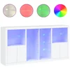 vidaXL Sideboard NA Sideboard mit LED Leuchten Weiß 202x37x100 cm Glas...