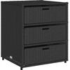 Gartenschrank Schwarz 55x59x69 cm Poly Rattan