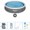 Bestway runder aufblasbarer Fast-Set-Pool   Rattan-Druck   366 x 76 cm...