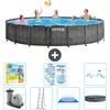 Intex Round Prism Frame Greywood-Schwimmbecken   549 x 122 cm   inklus...