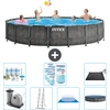 Intex Round Prism Frame Greywood-Schwimmbecken   549 x 122 cm   inklus...