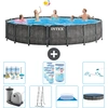 Intex Round Prism Frame Greywood-Schwimmbecken   549 x 122 cm   inklus...