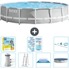 Intex Round Prism Frame Swimming Pool   457 x 107 cm   Grau   inklusiv...