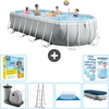 Intex Oval Prism Frame Swimmingpool   610 x 305 x 122 cm   Grau   inkl...
