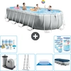 Intex Oval Prism Frame Swimmingpool   610 x 305 x 122 cm   Grau   inkl...