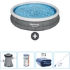 Bestway runder aufblasbarer Fast-Set-Pool   Rattan-Druck   366 x 76 cm...