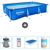 Bestway Rectangular Steel Pro Swimmingpool   300 x 201 x 66 cm   Blau ...