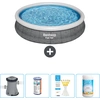 Bestway runder aufblasbarer Fast-Set-Pool   Rattan-Druck   366 x 76 cm...