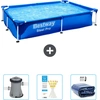Bestway rechteckiger Steel Pro-Schwimmbecken   221 x 150 x 43 cm   Bla...