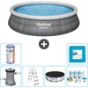 Bestway runder aufblasbarer Fast-Set-Schwimmpool   Rattan-Druck   457 ...