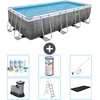 Bestway rechteckiges Power Steel-Schwimmbecken   Rattan-Druck   549 x ...
