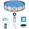 Bestway Round Steel Pro MAX Schwimmbad   457 x 107 cm   Grau   inklusi...