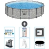 Bestway Round Steel Pro MAX Schwimmbad   Steindruck   549 x 122   inkl...