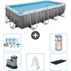 Bestway rechteckiges Power Steel-Schwimmbecken   Rattan-Druck   549 x ...