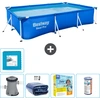 Bestway Rectangular Steel Pro Swimmingpool   300 x 201 x 66 cm   Blau ...
