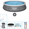 Bestway runder aufblasbarer Fast-Set-Pool   Rattan-Druck   457 x 84 cm...
