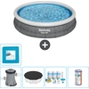 Bestway runder aufblasbarer Fast-Set-Pool   Rattan-Druck   366 x 76 cm...