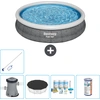 Bestway runder aufblasbarer Fast-Set-Pool   Rattan-Druck   366 x 76 cm...