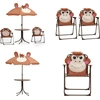 vidaXL 3 tlg. Garten Bistro Set für Kinder mit Sonnenschirm Braun - Ga...