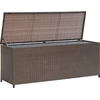 vidaXL Garten Auflagenbox Braun 120x50x60 cm Poly Rattan - Garten-Aufb...