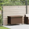 vidaXL Gartentruhe mit Rollen Braun 110x55x73 cm Poly Rattan